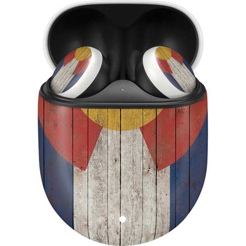 Colorado Flag Dark Wood Google Pixel Buds Skin